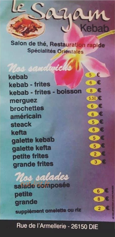 Sayam Die — carte page 1