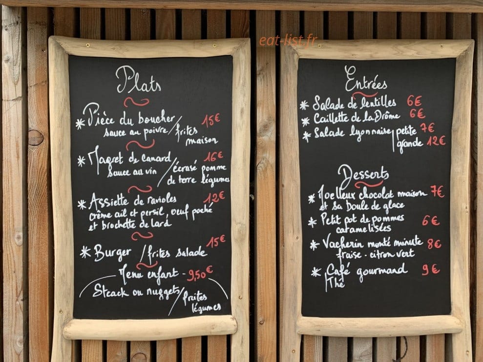 Le Bistrot Badin — carte page 1