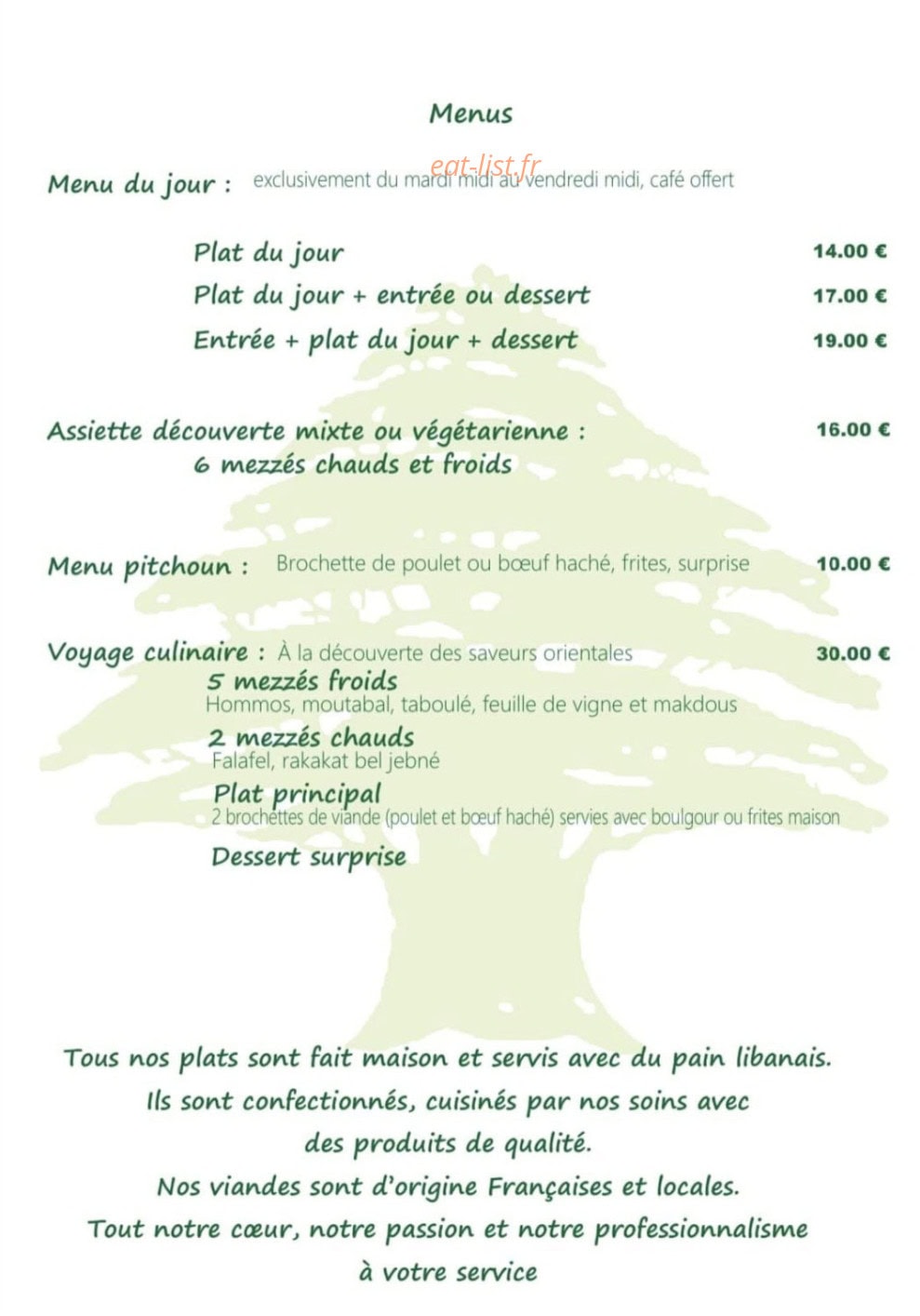 Restaurant Le Furet — carte page 2