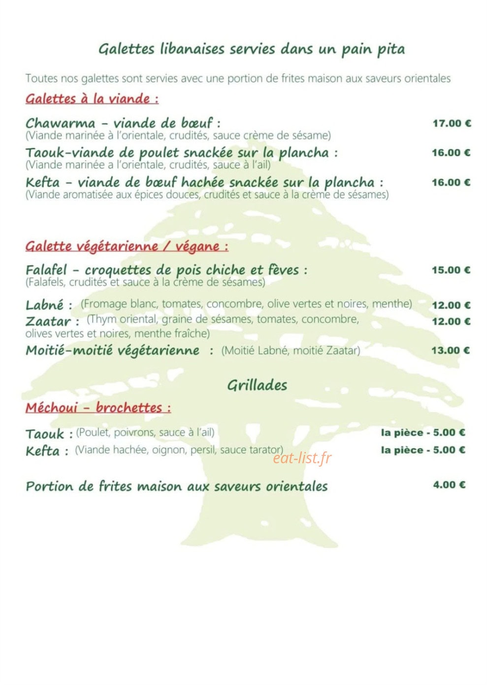 Restaurant Le Furet — carte page 3