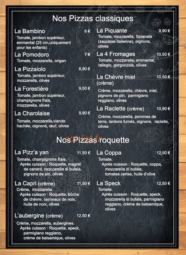 La pizz' a yan — carte page 3