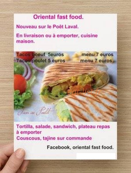 Oriental fast food dieulefit — carte page 1