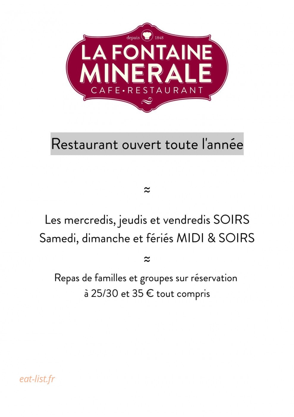 La Fontaine Minérale — carte page 2