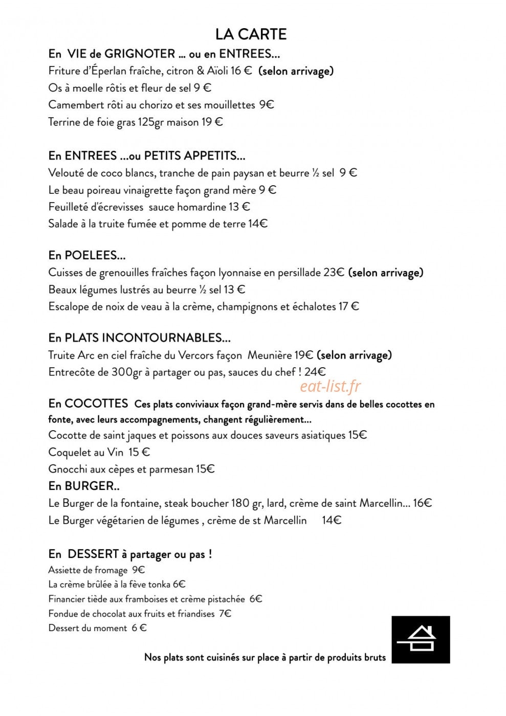 La Fontaine Minérale — carte page 3