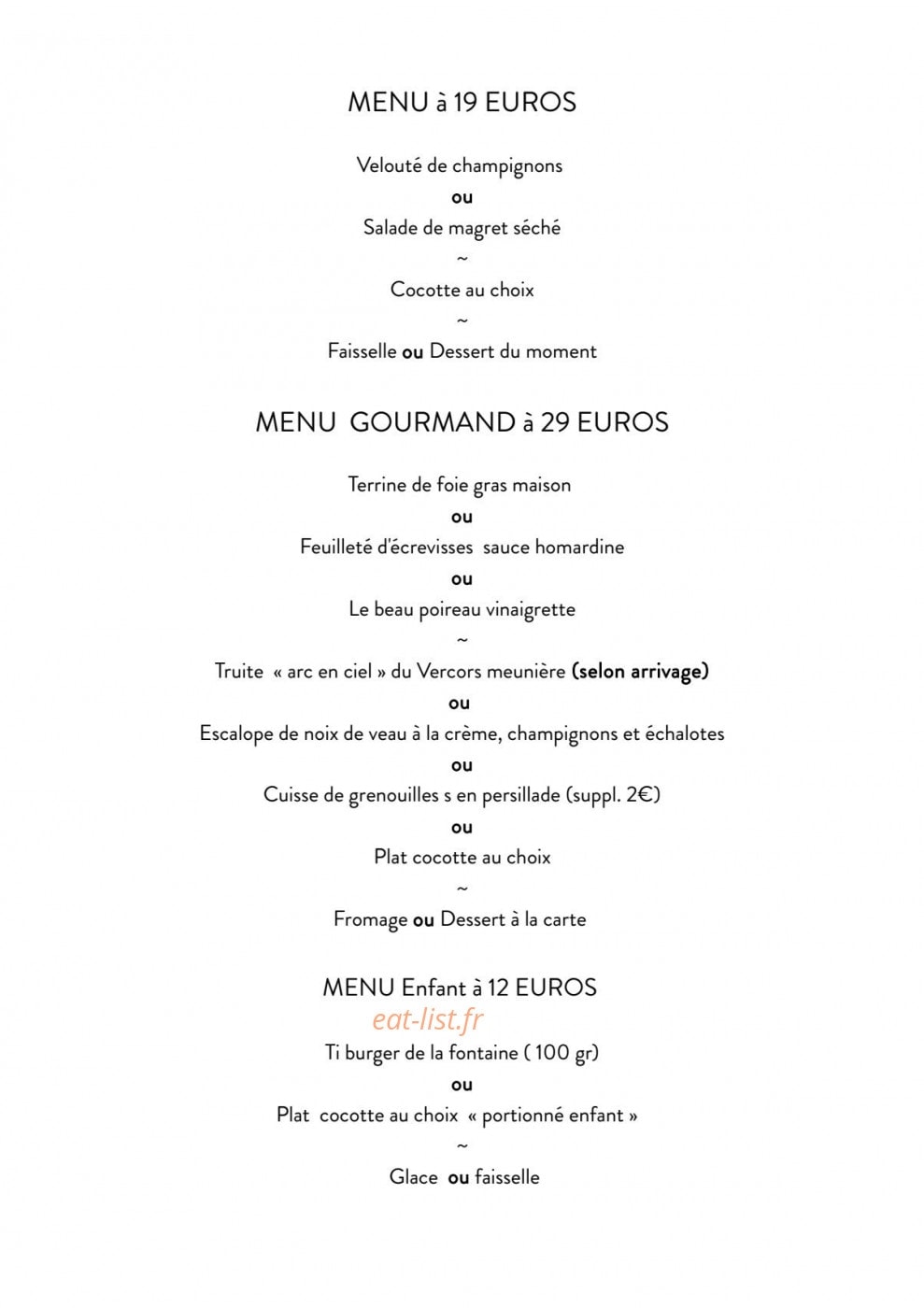 La Fontaine Minérale — carte page 4