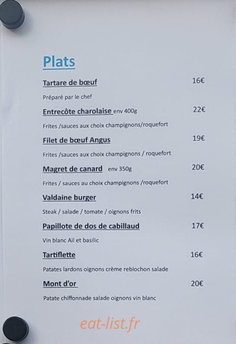 Carte et menu de Auberge de Portes en Valdaine à Portes en Valdaine — Les plats