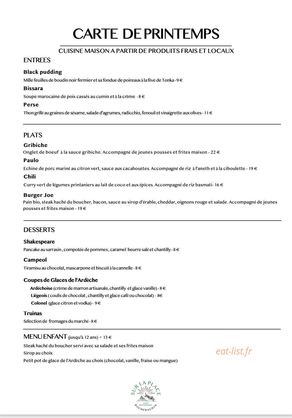 Sur La Place — carte page 1