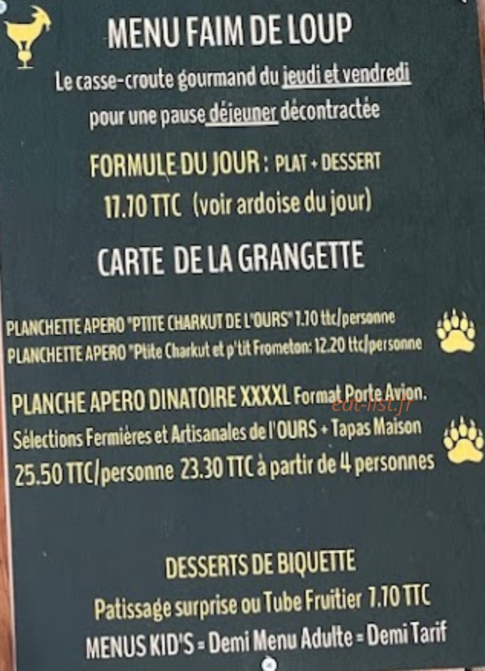 La Grangette de Biquette — carte page 6