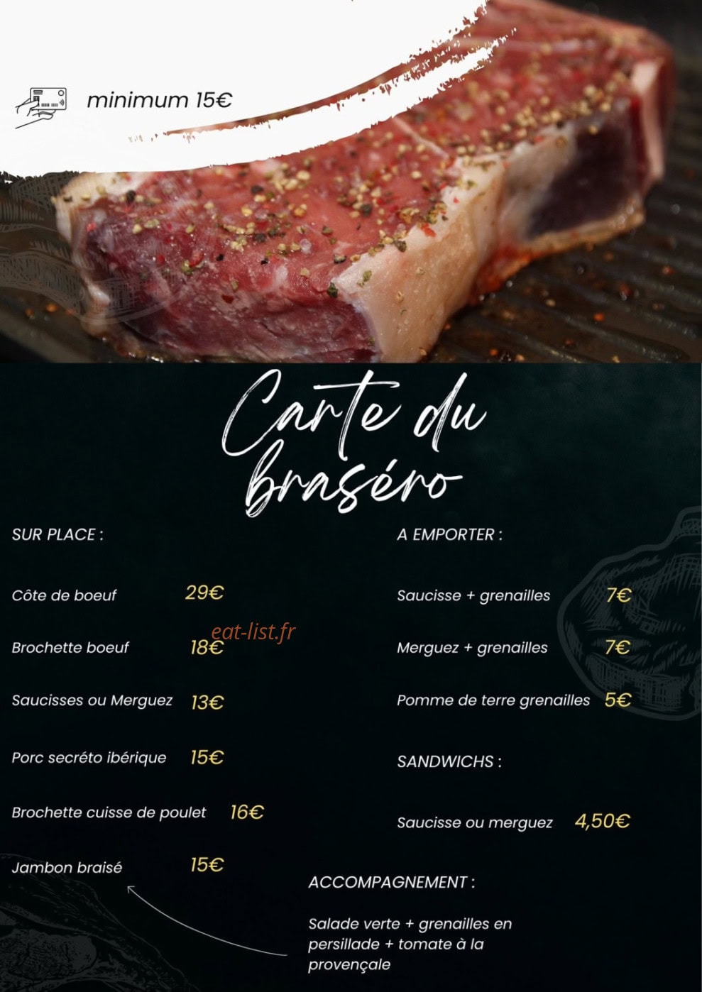 Le bistrot — carte page 1