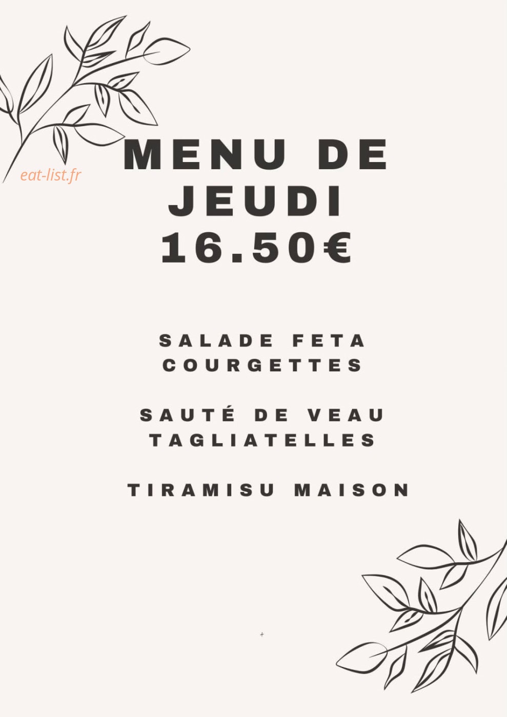 Le bistrot — carte page 2