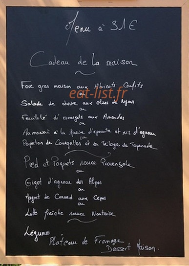 Auberge de la Clue — carte page 1