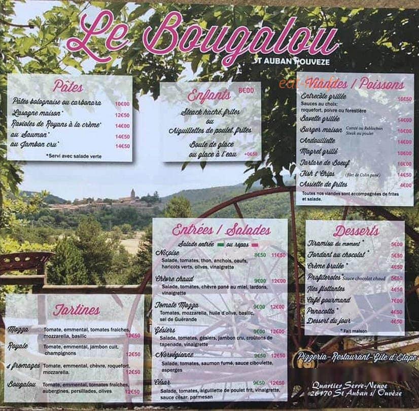Le bougalou — carte page 2