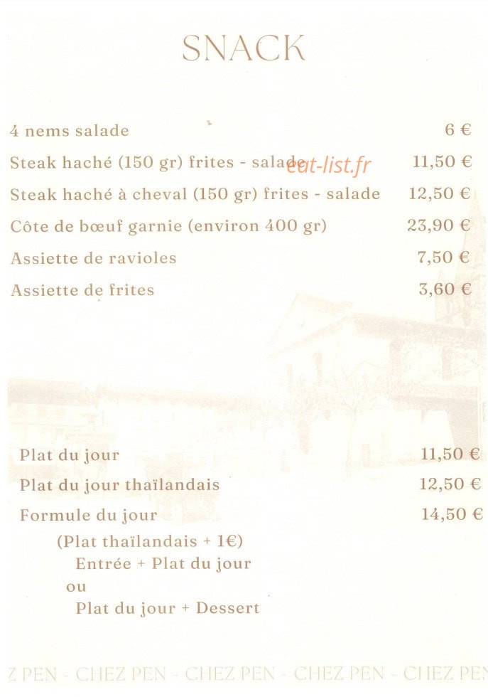 chez Pen — carte page 1