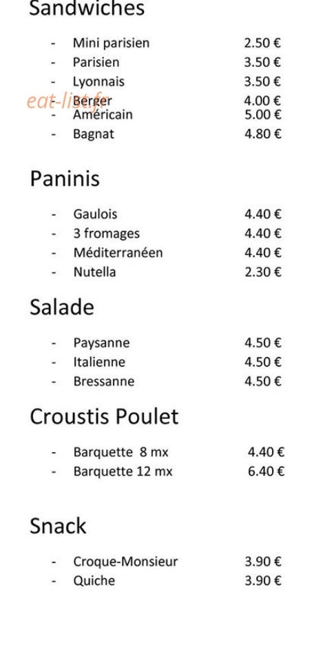 Au Buffet — carte page 2