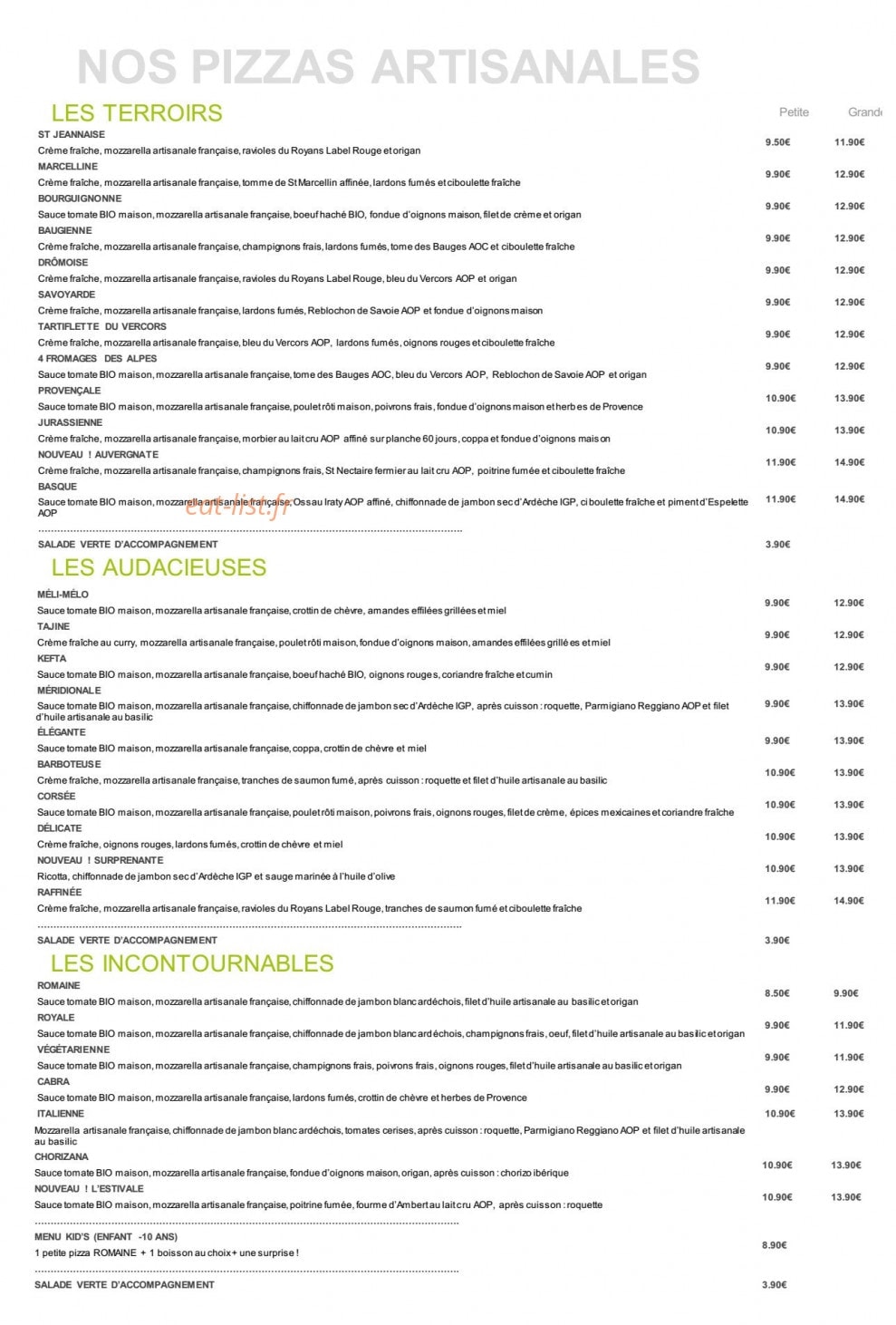 Basilic & Co — carte page 1