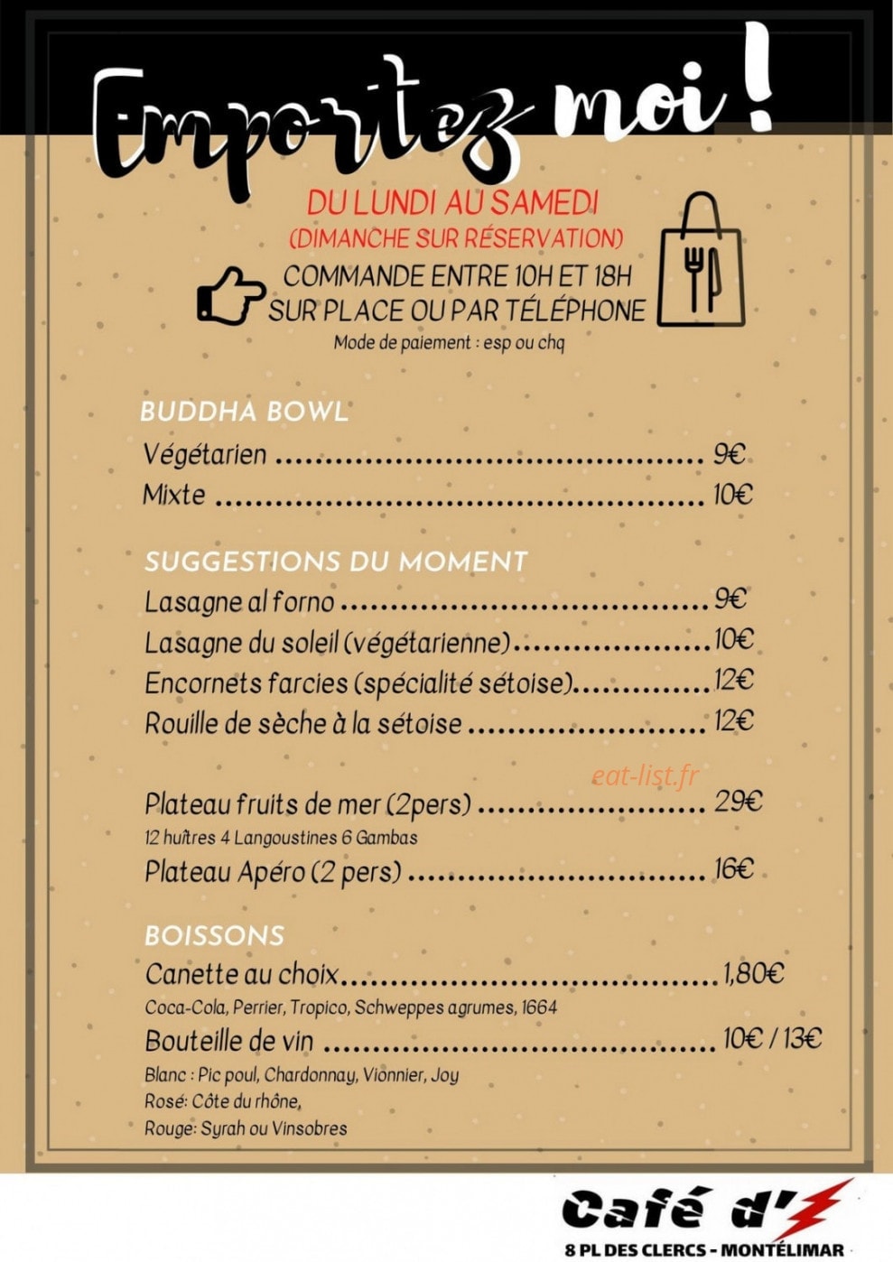 Café d’éclair — carte page 1