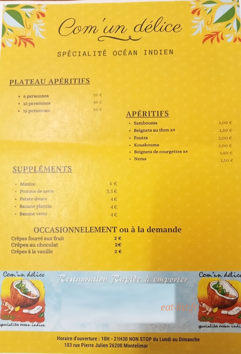 Com'un delice — carte page 2