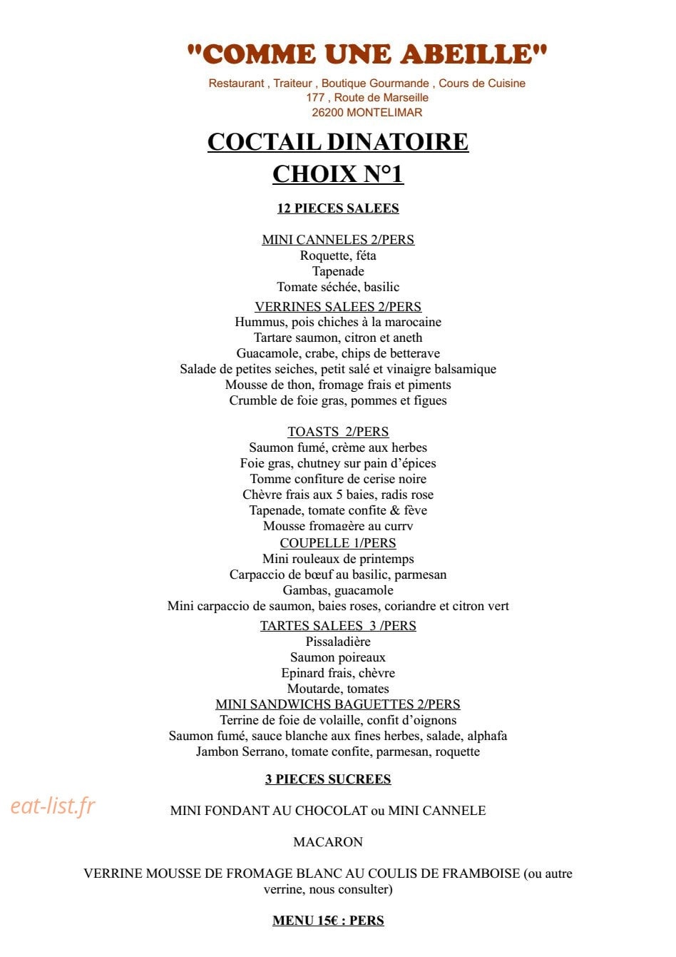 Comme une Abeille — carte page 5