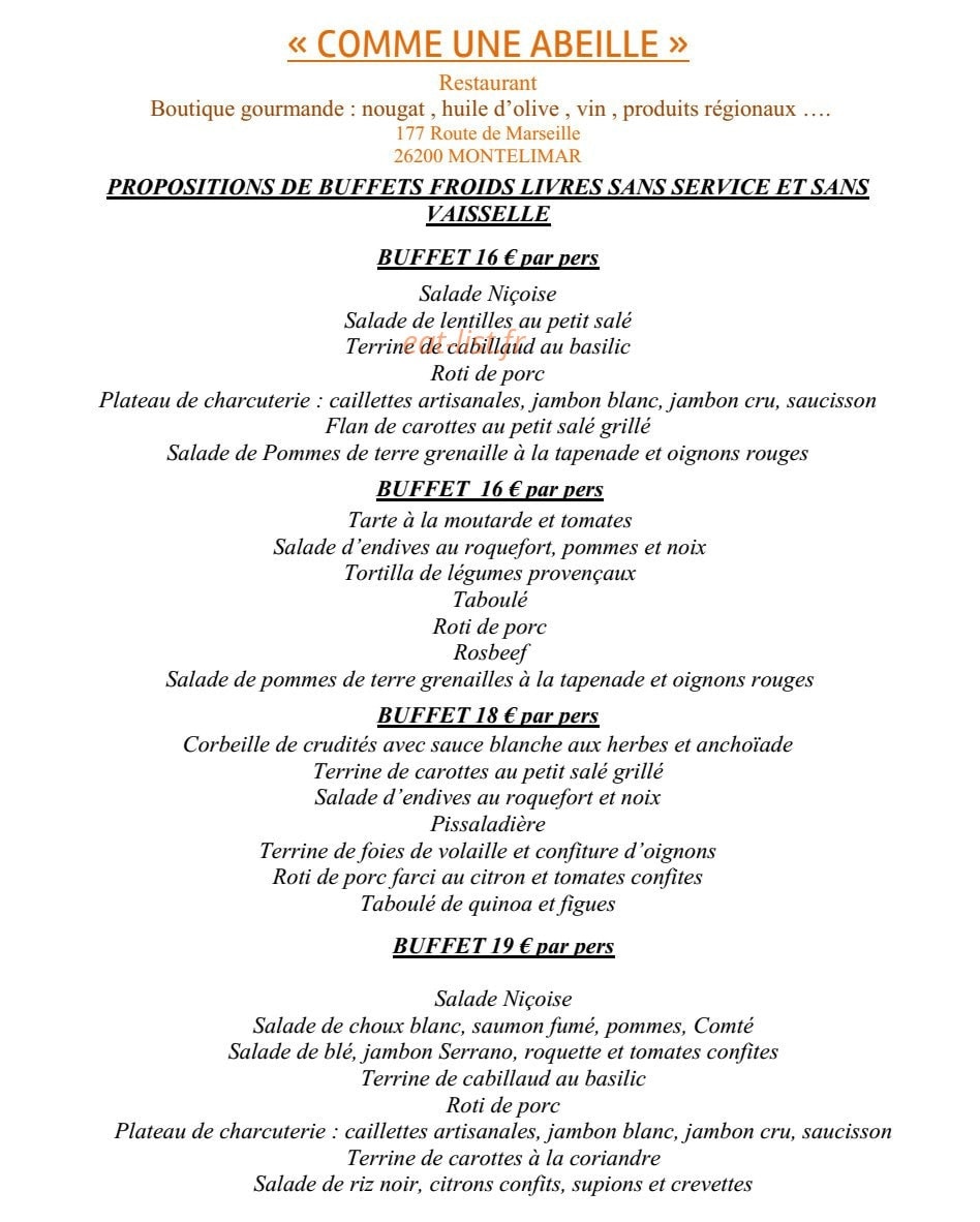 Comme une Abeille — carte page 8