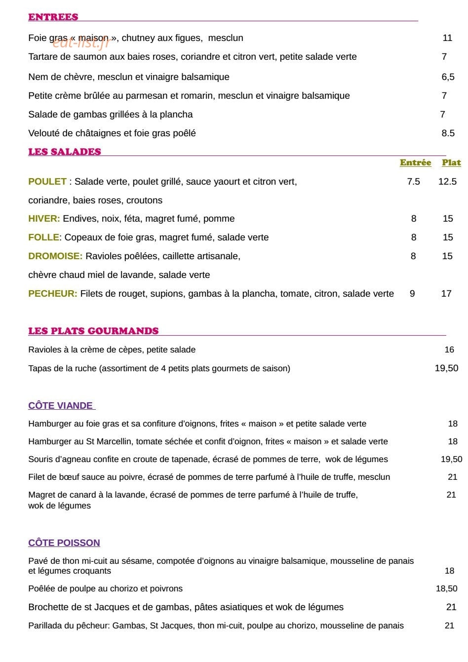 Comme une Abeille — carte page 1