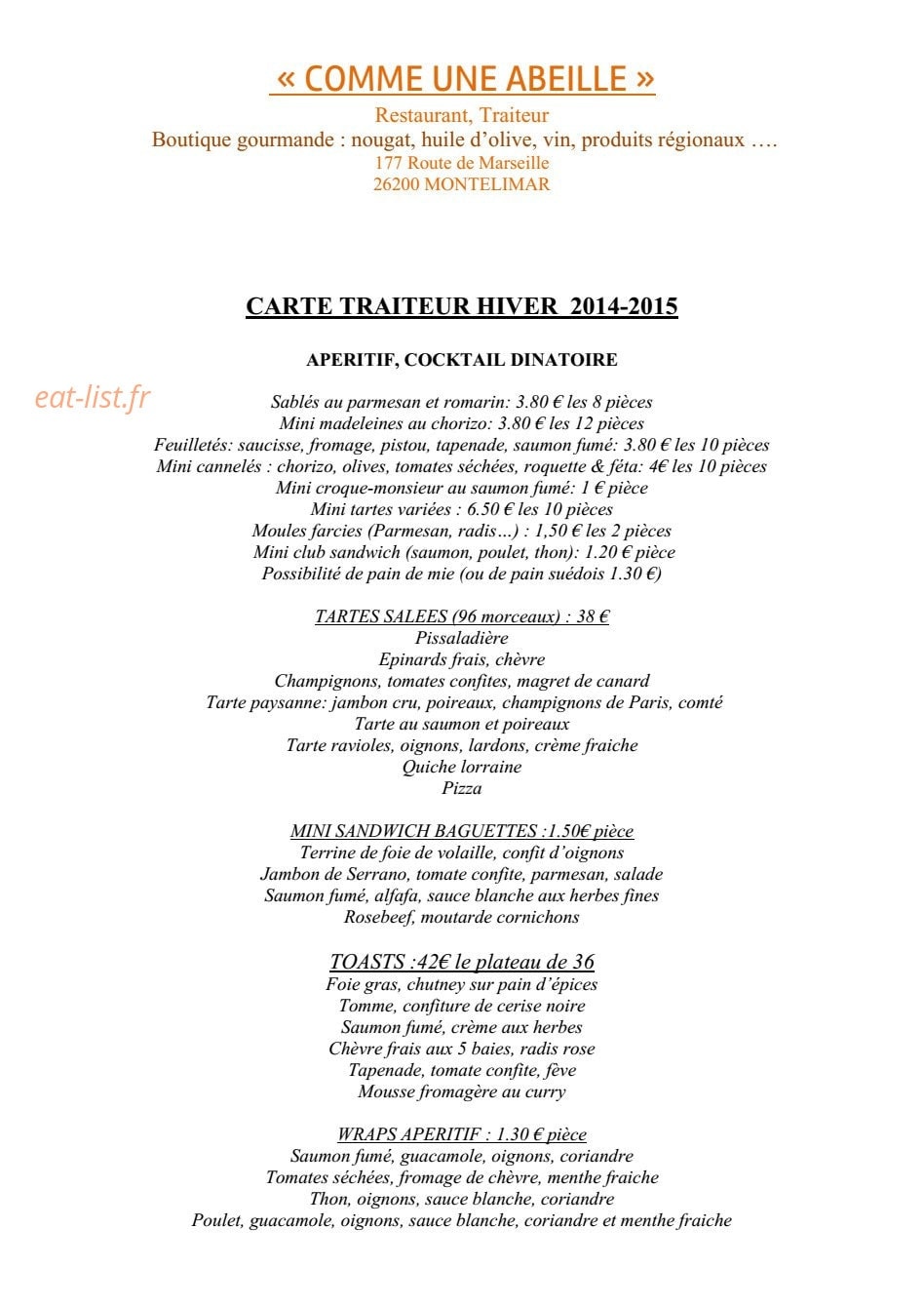 Comme une Abeille — carte page 3