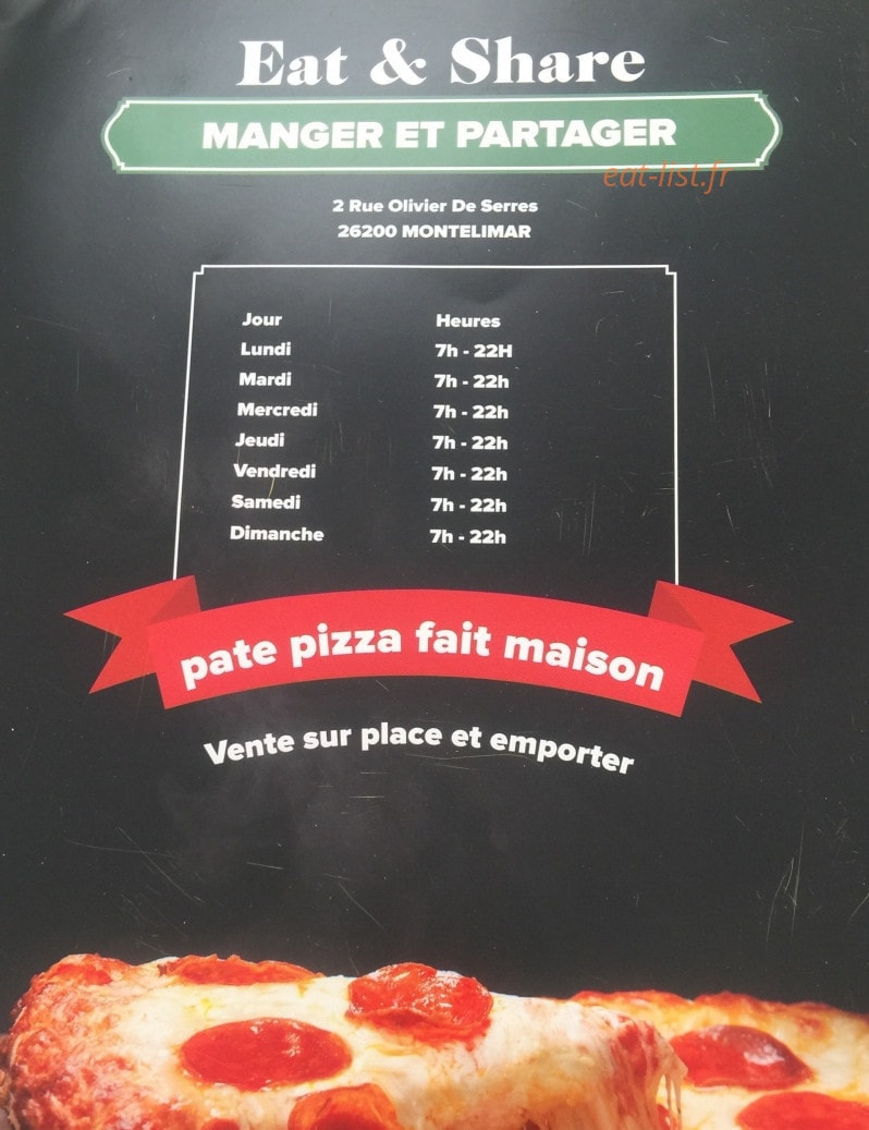 Eat & Share — carte page 1
