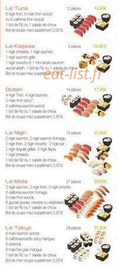 Esprit Sushi — carte page 3