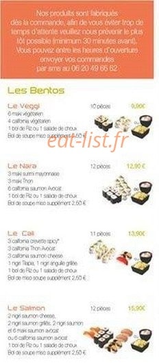 Esprit Sushi — carte page 2