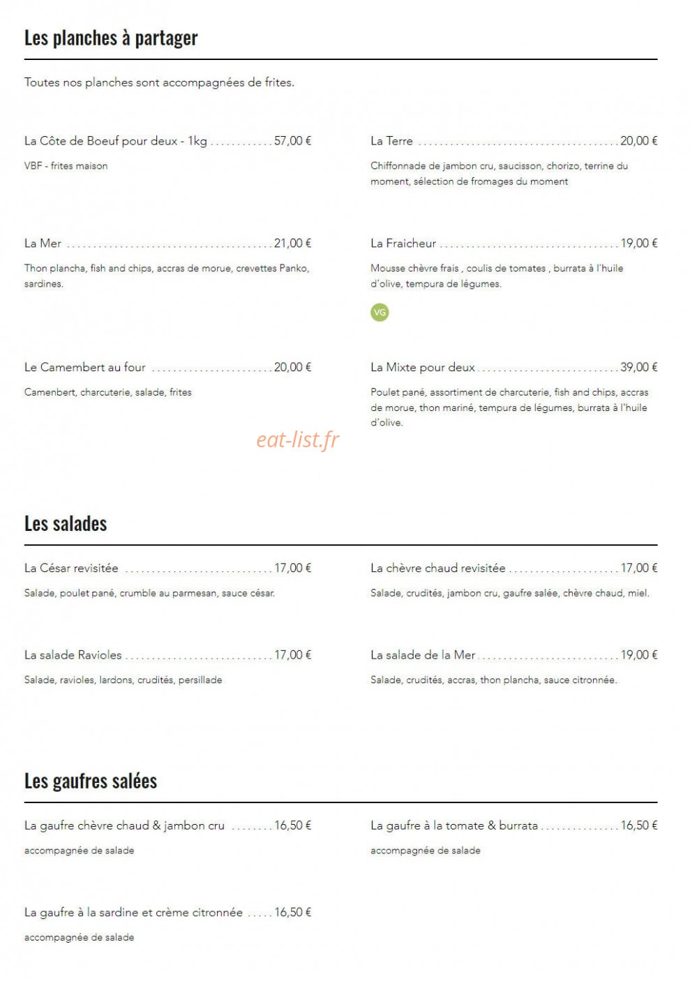 Green's — carte page 2