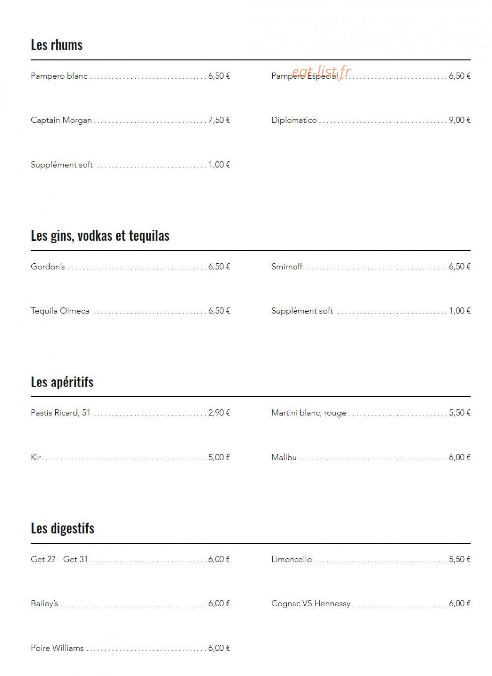 Green's — carte page 6
