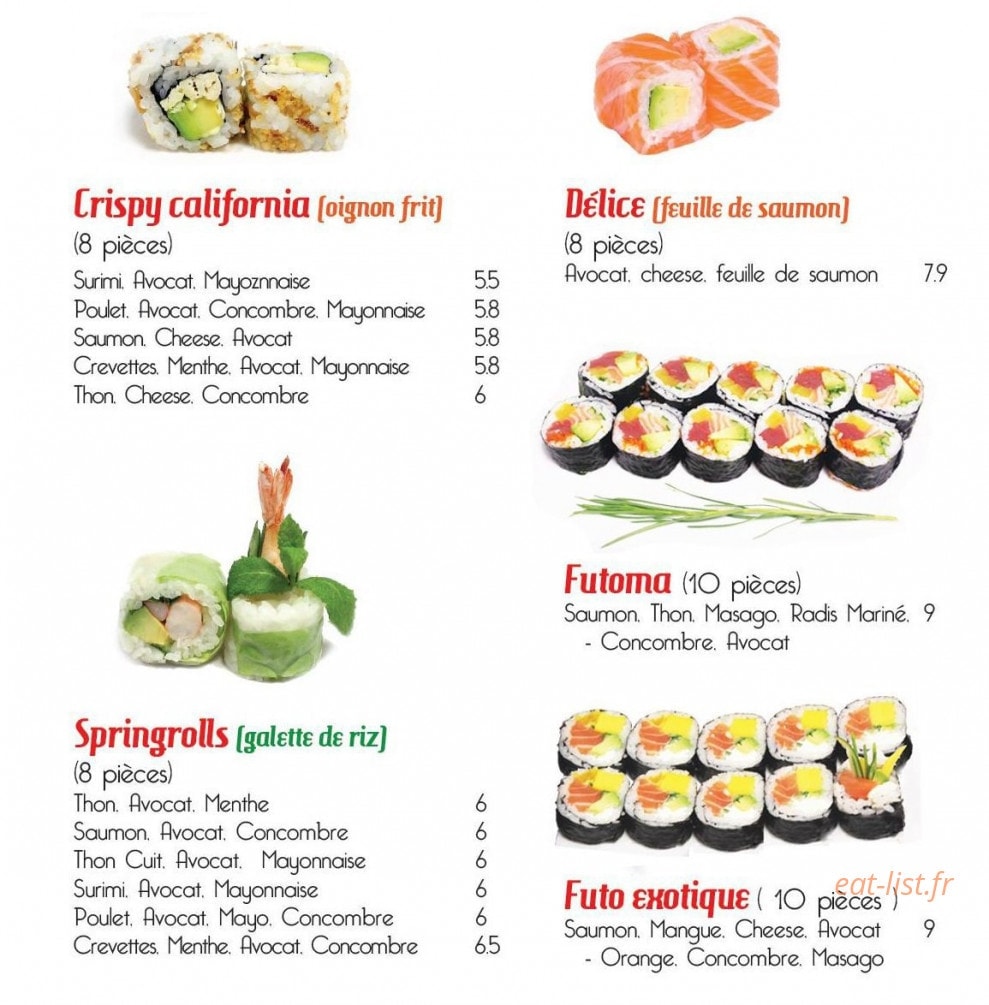 Hanotoky sushi — carte page 9