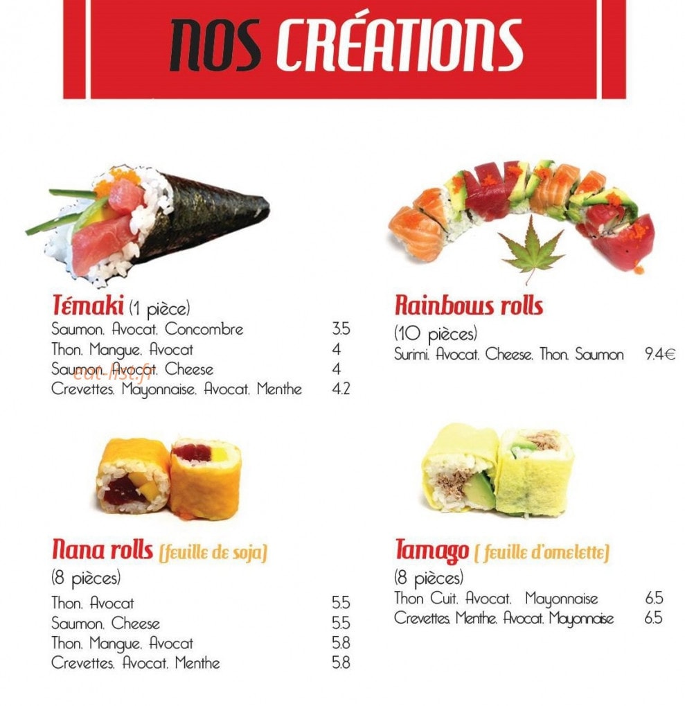 Hanotoky sushi — carte page 8