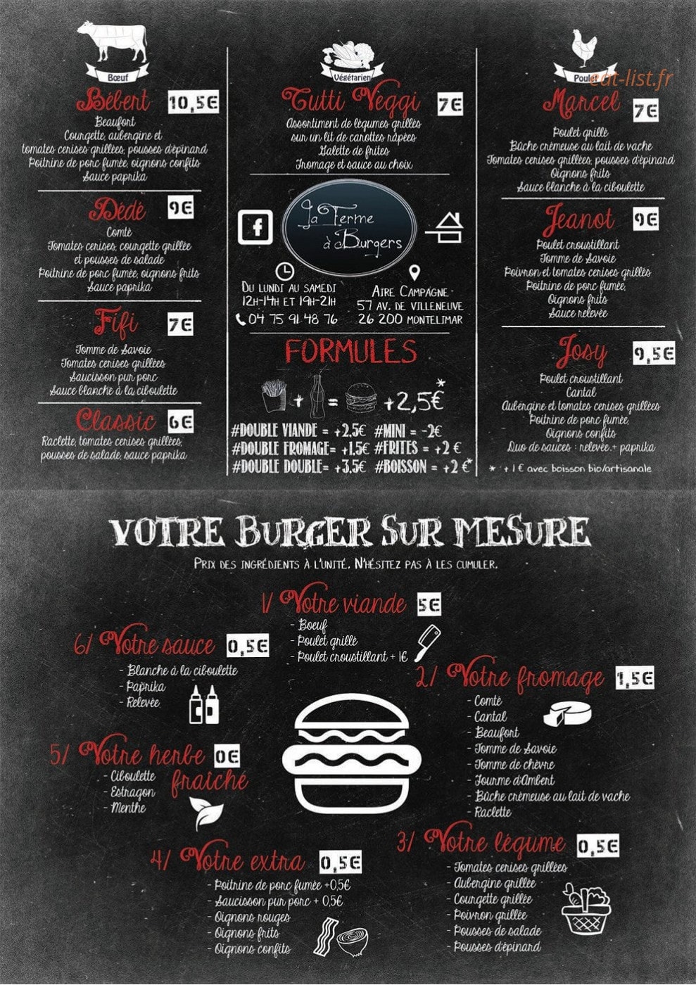 La Ferme à Burgers — carte page 2