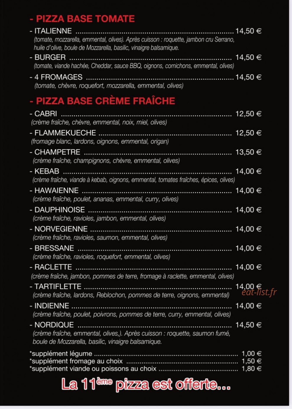 La pizz’à bois — carte page 2