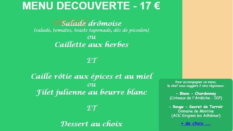 Le Bistro Latin — carte page 2