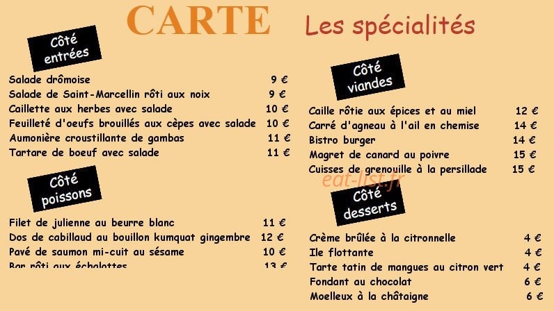 Le Bistro Latin — carte page 1