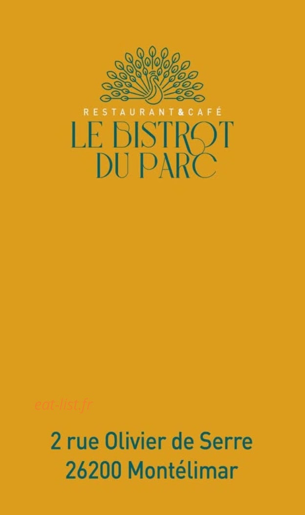 Le Bistrot du Parc — carte page 1