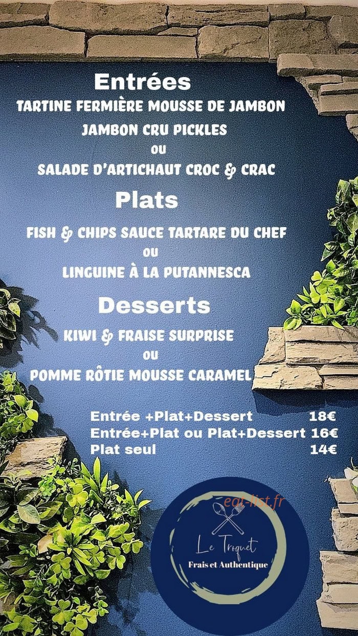 Le Troquet — carte page 1