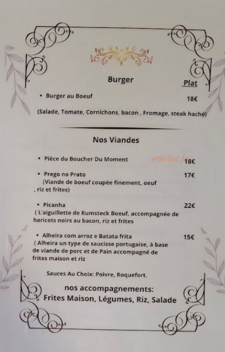 Les Saveurs du Coin — carte page 2