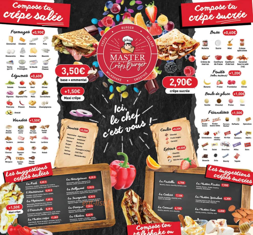 Master Crep' & Burger — carte page 1