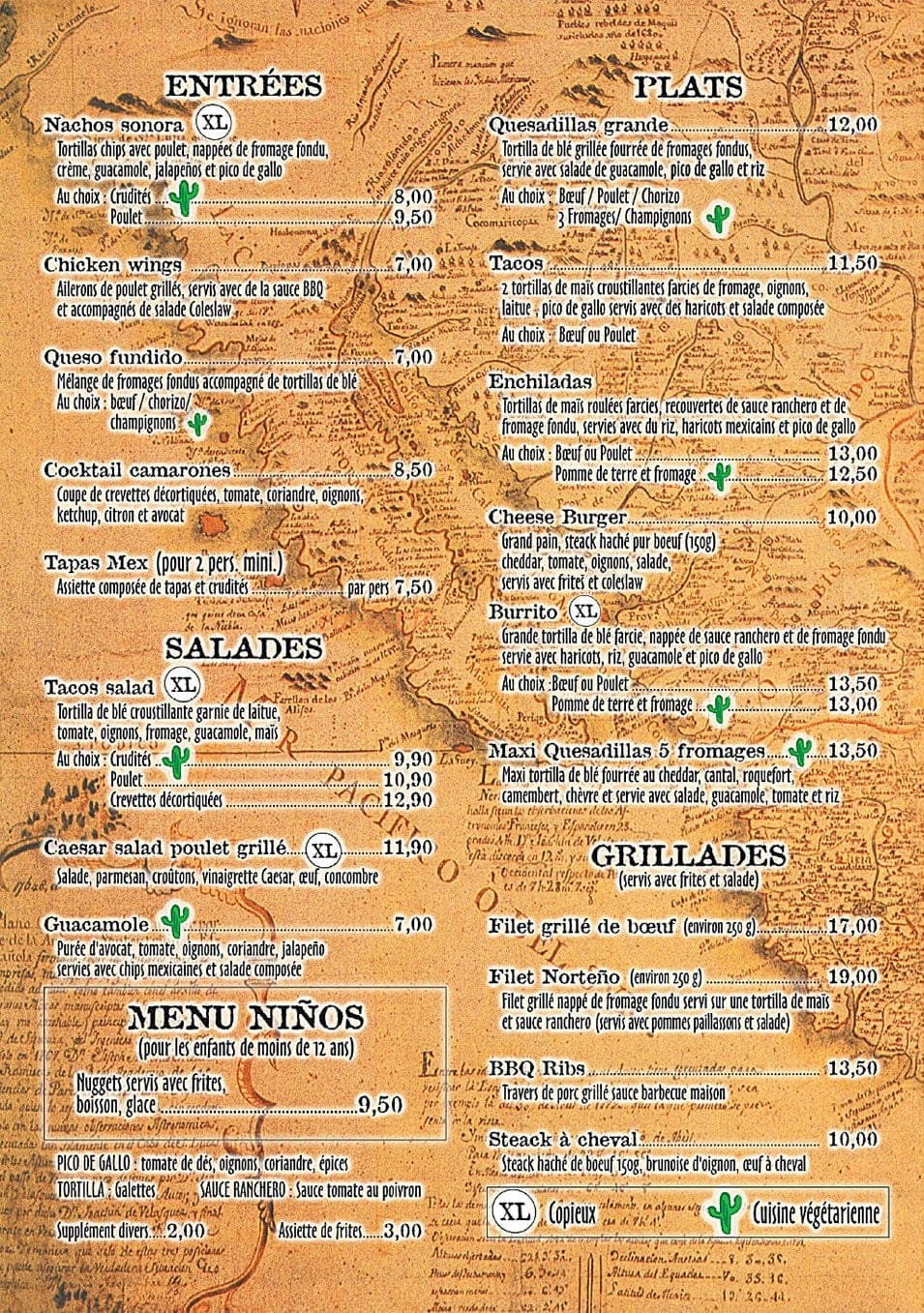 Mucho Mex — carte page 1