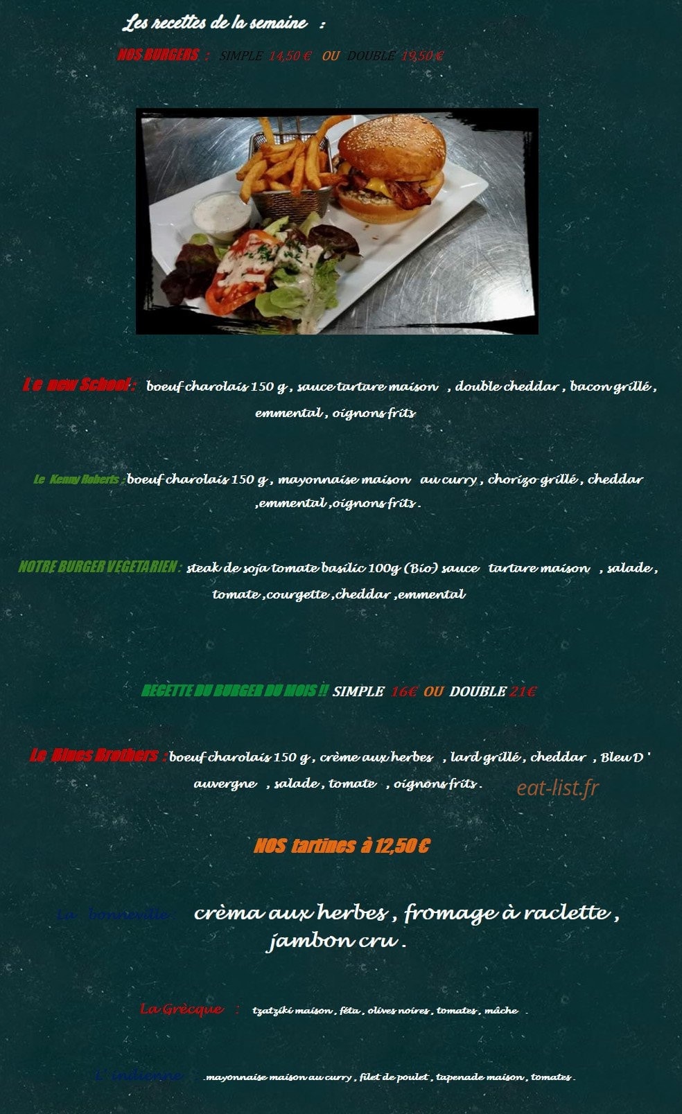 Old school café — carte page 2