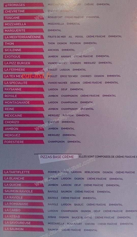 Pizz Burger — carte page 1