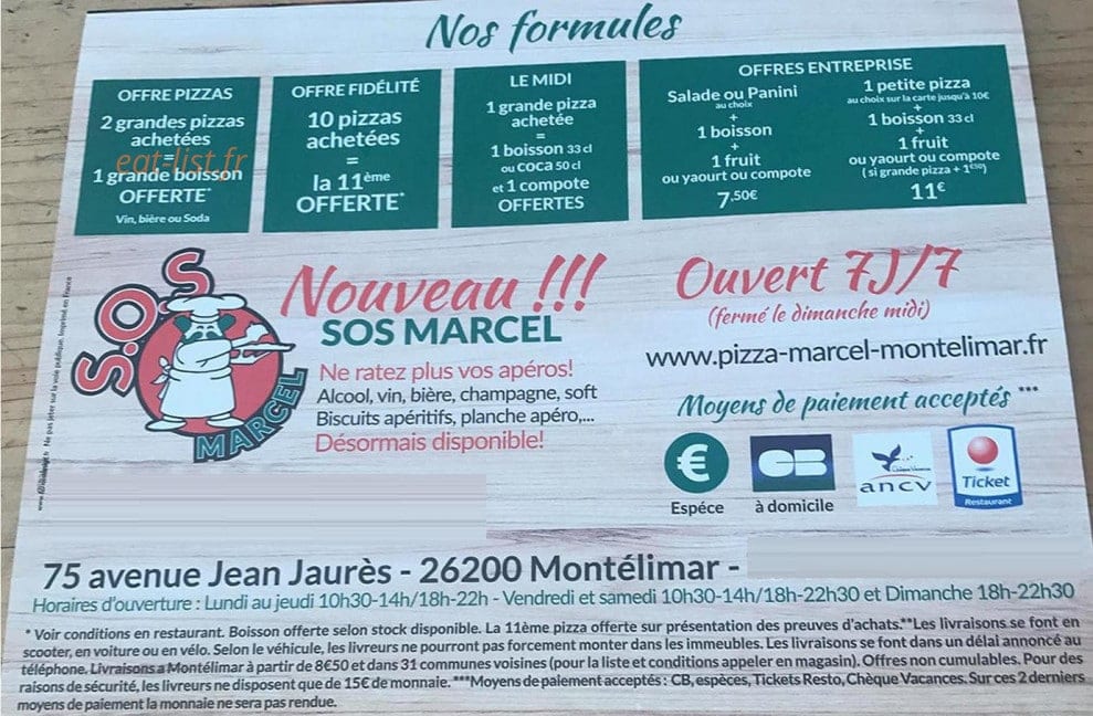 Pizza Marcel — carte page 2