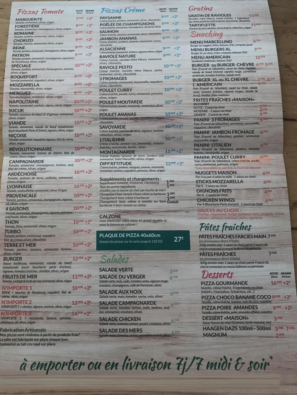 Pizza Marcel — carte page 4