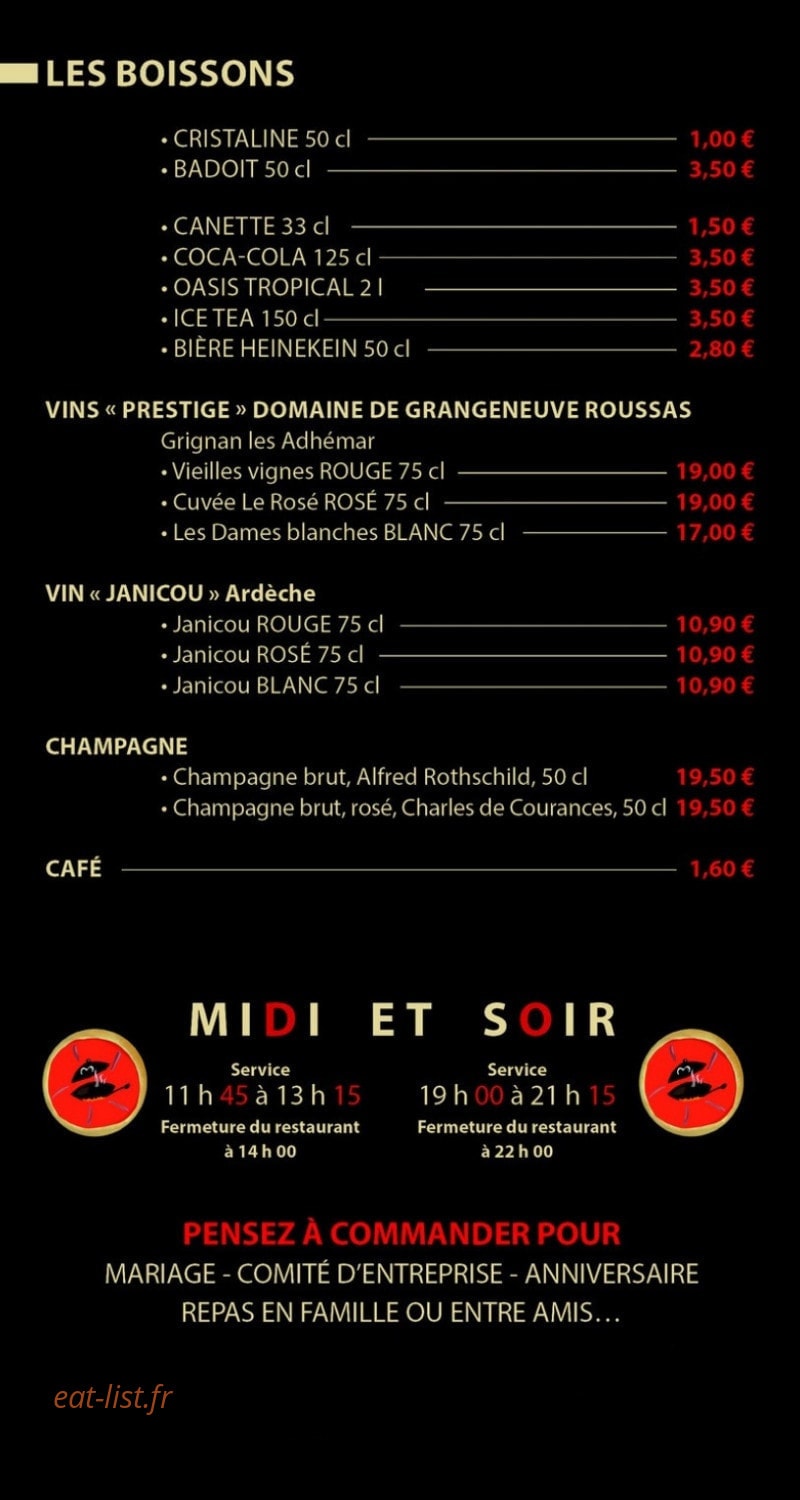 Pizzeria La maison du bon — carte page 6