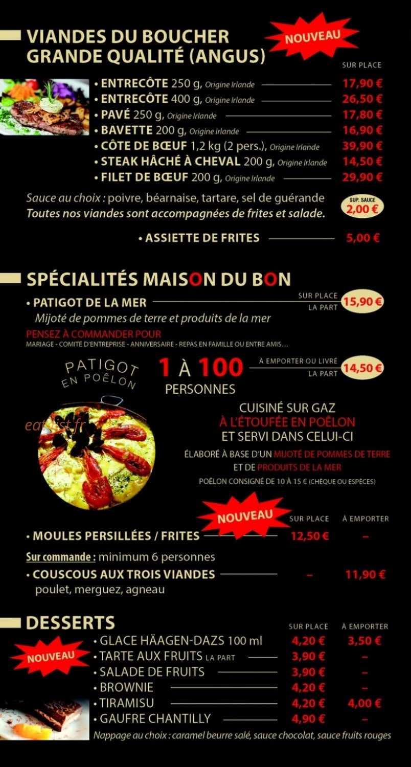 Pizzeria La maison du bon — carte page 4