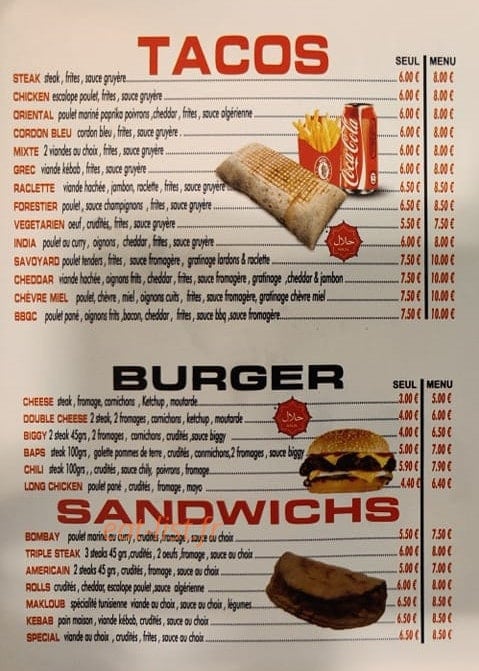Royal Food 26 — carte page 1