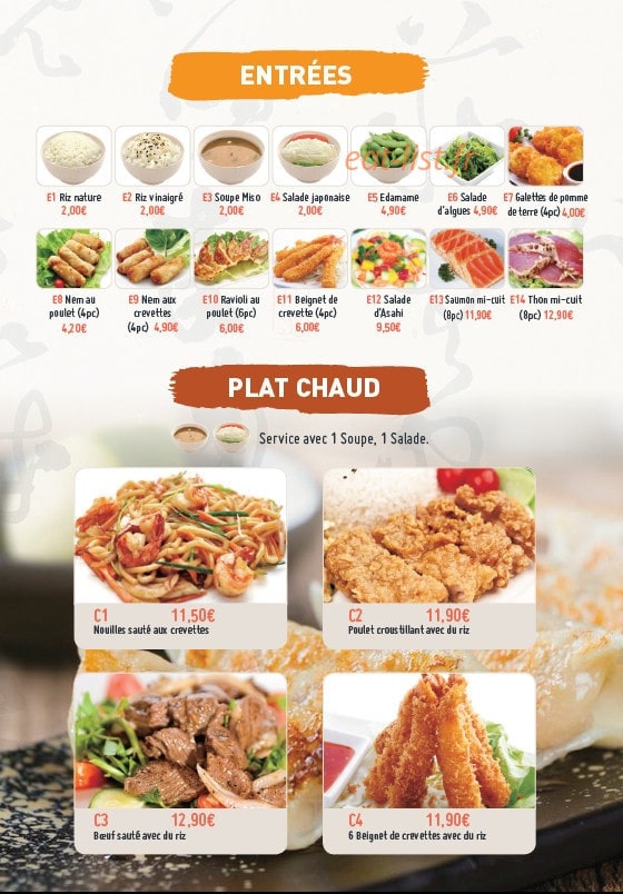 Sushi Asahi — carte page 2