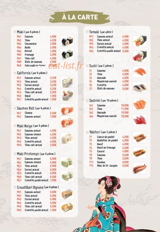 Sushi Asahi — carte page 9